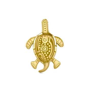 Aboriginal Turtle Solid Gold Pendant GTP2326 - Jewelry